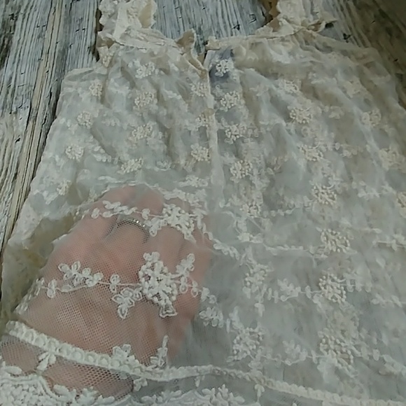 Blue Asphalt BOHO lace top extra small - Picture 2 of 7